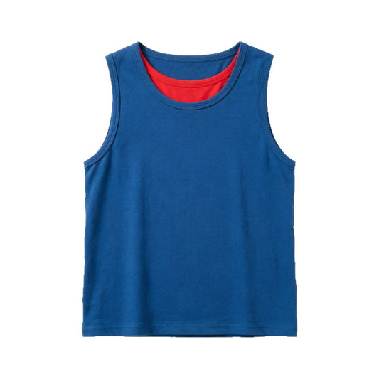 Fake two boys' sleeveless vests