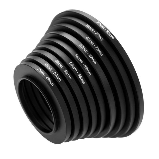 18pcs Camera Lens Filter Step Up & Down Ring Adapter For All Camera DSLR 37-82 82-37mm Mount Set Kit