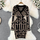 Fancy Women Dress Vintage Knitted Wrap Hips Short Dress Elegant Office Ladies Dresses