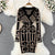 Fancy Women Dress Vintage Knitted Wrap Hips Short Dress Elegant Office Ladies Dresses
