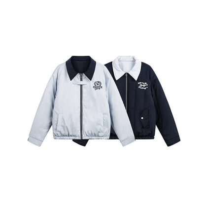 Reversible Puffer Jacket Unisex Thick Cotton Coat