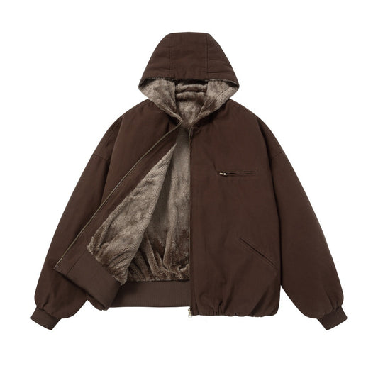 Hooded and flannel jacket