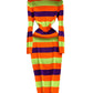 Women Temperament High Waist Knit Wrap Buttocks Dresses Stand Collar Long Sleeve Stripe Vestidos Autumn Winter