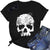 Skull Shirts for Women Skeleton Funny Gothic Graphic T-Shirt