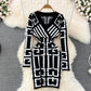 Fancy Women Dress Vintage Knitted Wrap Hips Short Dress Elegant Office Ladies Dresses
