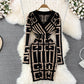 Fancy Women Dress Vintage Knitted Wrap Hips Short Dress Elegant Office Ladies Dresses