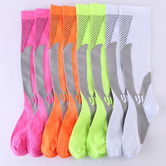 Men Leg Support Stretch Outdoor Sport Knee High Long Compression Socks Running Soccer Cycling Polyester Hosiery