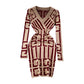 Fancy Women Dress Vintage Knitted Wrap Hips Short Dress Elegant Office Ladies Dresses