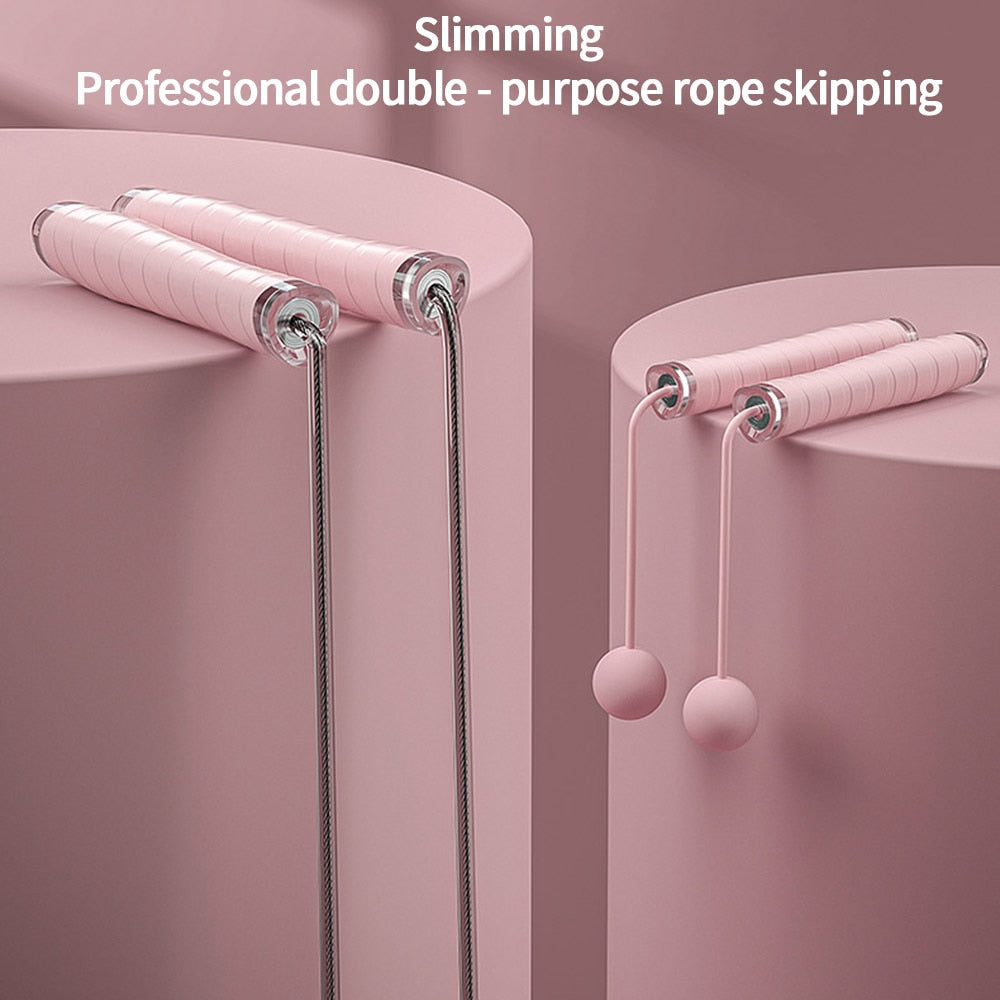 Cordless Double Use Electronic Skipping Rope Gym Fitness Cordless Skipping Smart Rope Jump Rope Digital Counting Speed Skipping