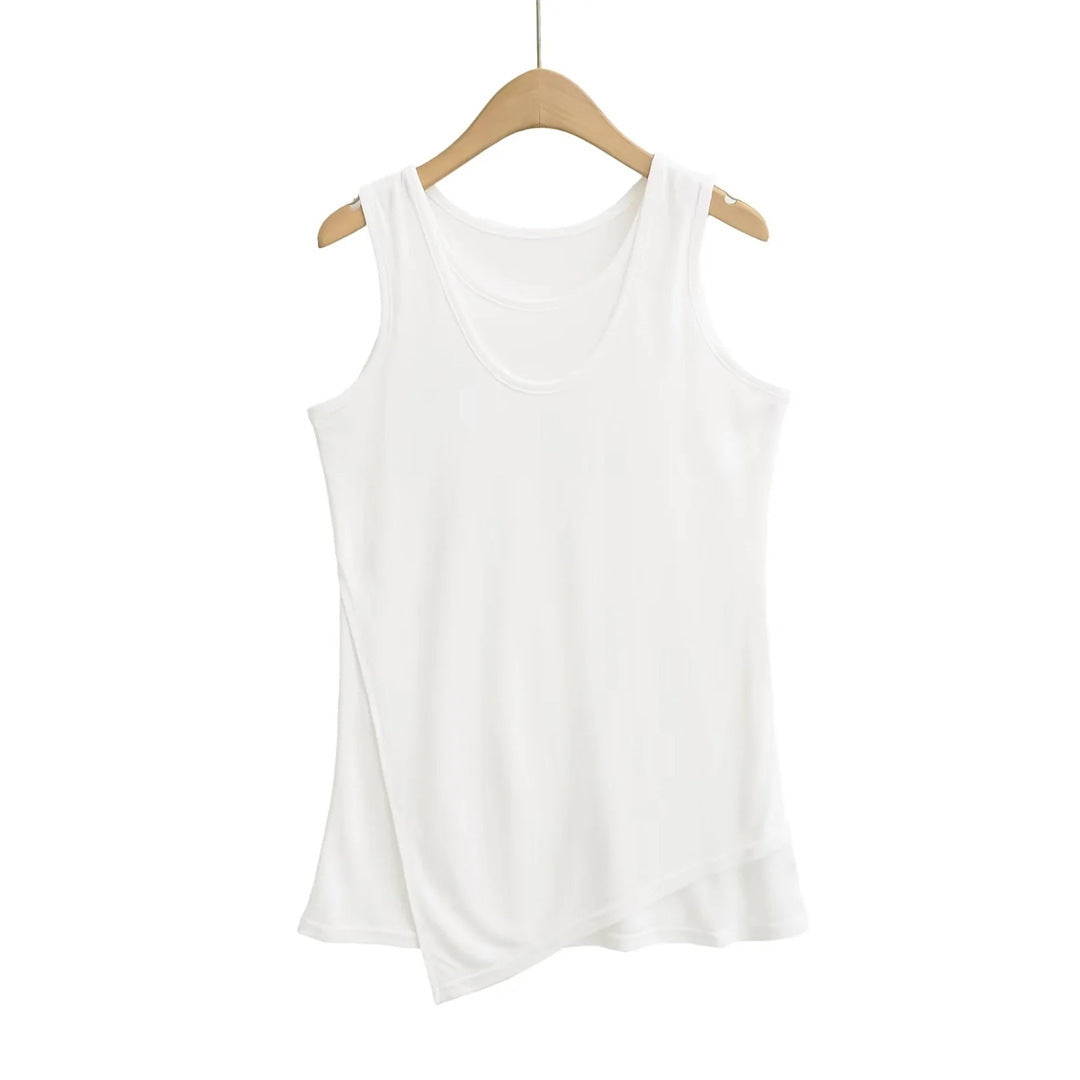Fake two sports vests women's short top