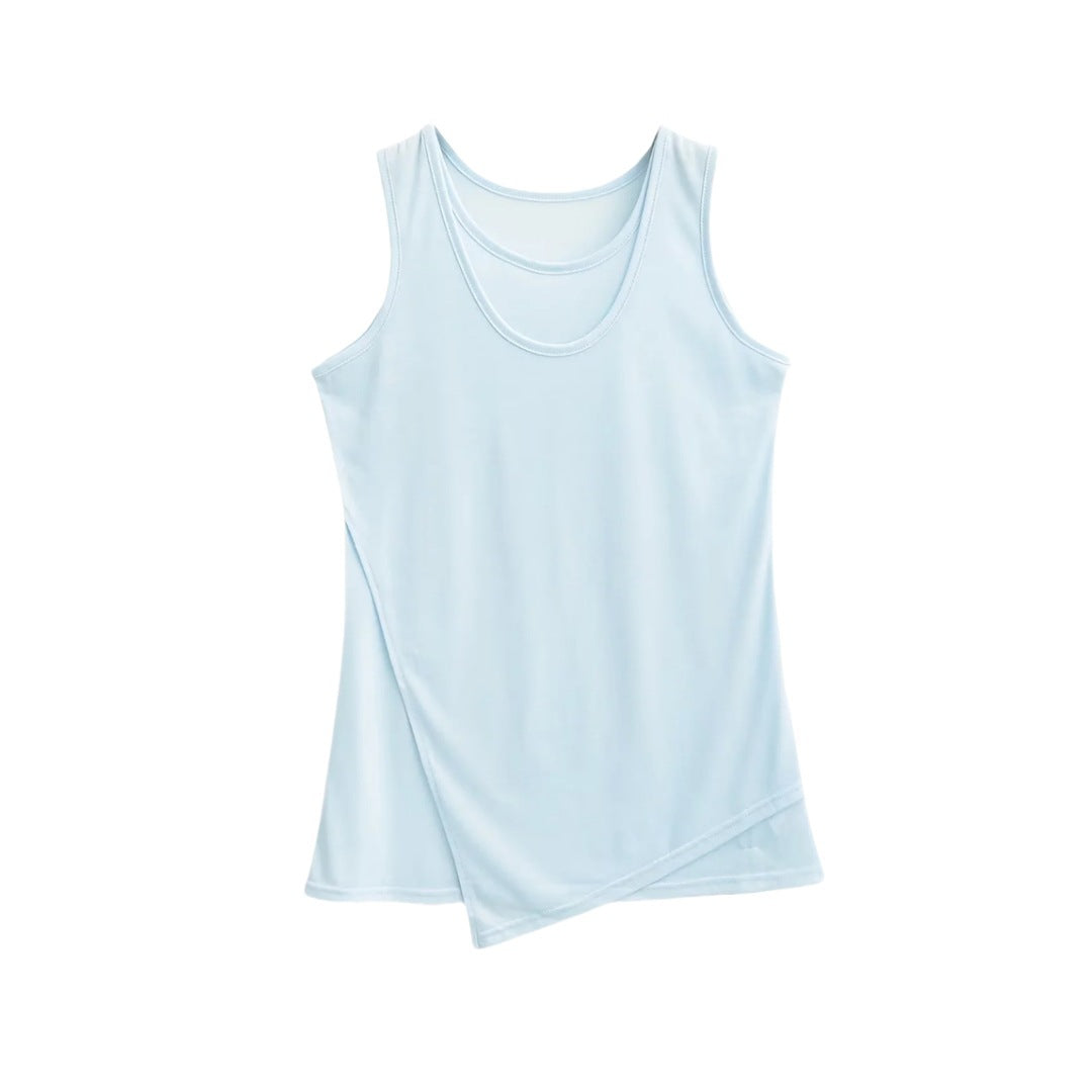 Fake two sports vests women's short top