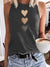 Three heart-shaped printed vests