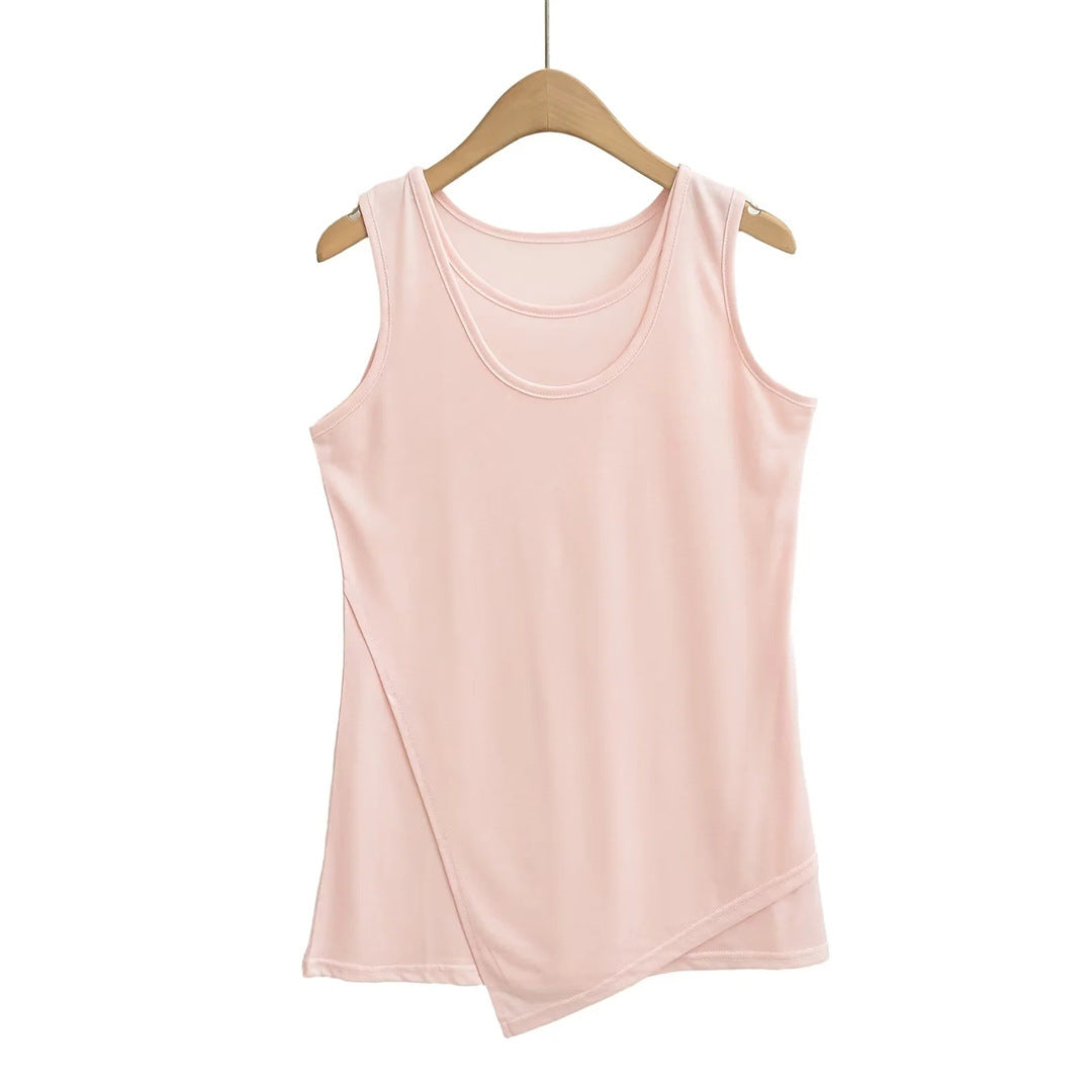Fake two sports vests women's short top