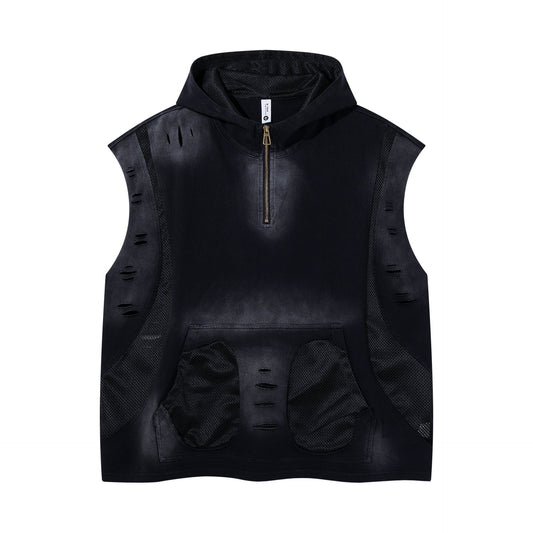 Splicing together holes to make old vests