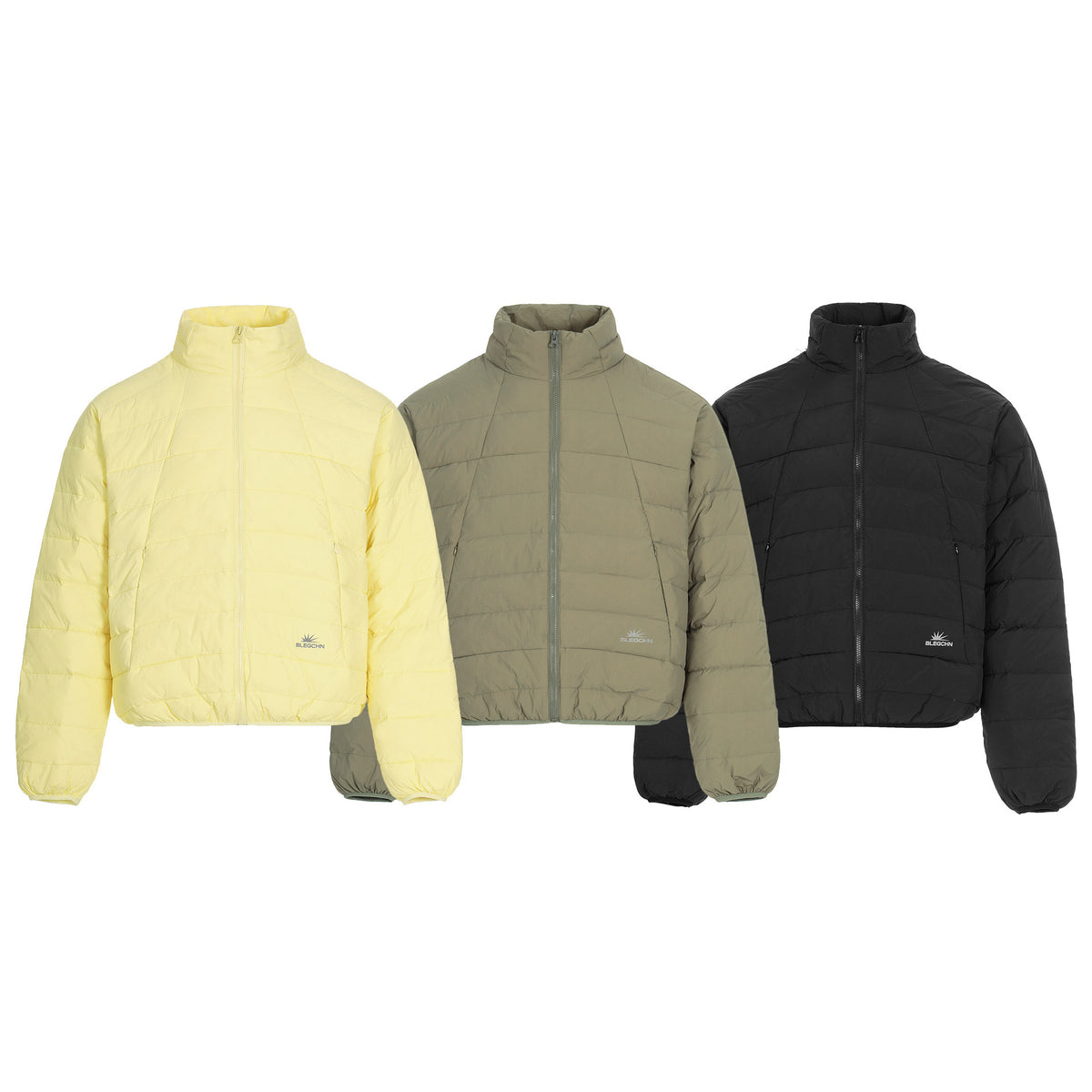 Striped Lightweight Puffer Jacket with Hood