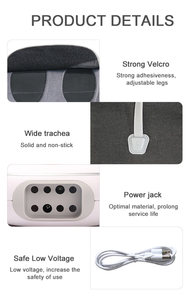 Air Relax Air Compression Leg Foot Massager Heating Therapy Arm Waist Pneumatic Air Wraps Presotherapy Boot To Promote Blood
