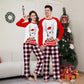 Christmas Family Matching Outfits Santa Deer Scarf Hat Printed Loungewear
