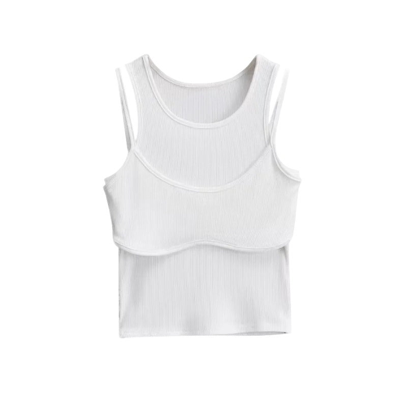 Fake two sleeveless vests