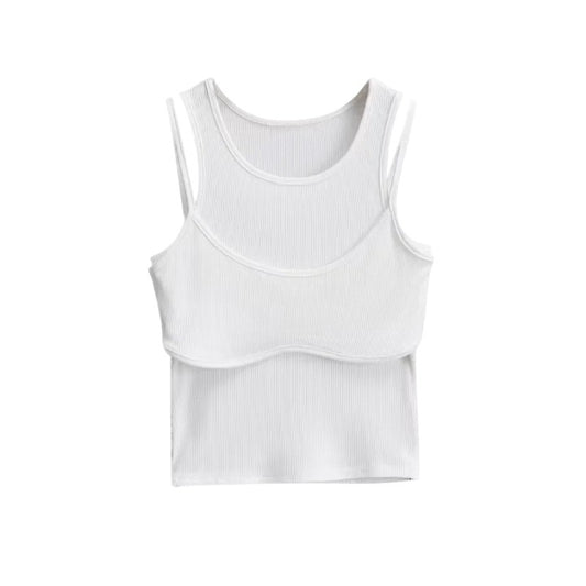 Fake two sleeveless vests