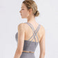 Sports Underwear Double Straps High Strength Shock Absorption Cross Back Nude Fitness Yoga Bra