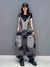 Fashion Women's Jumpsuits Denim Patchwork V-neck Single Breasted Pocket Casual Loose Rompers Summer  New