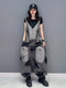 Fashion Women's Jumpsuits Denim Patchwork V-neck Single Breasted Pocket Casual Loose Rompers Summer  New