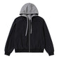 Fake two hooded jackets and jackets