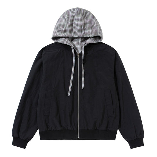 Fake two hooded jackets and jackets
