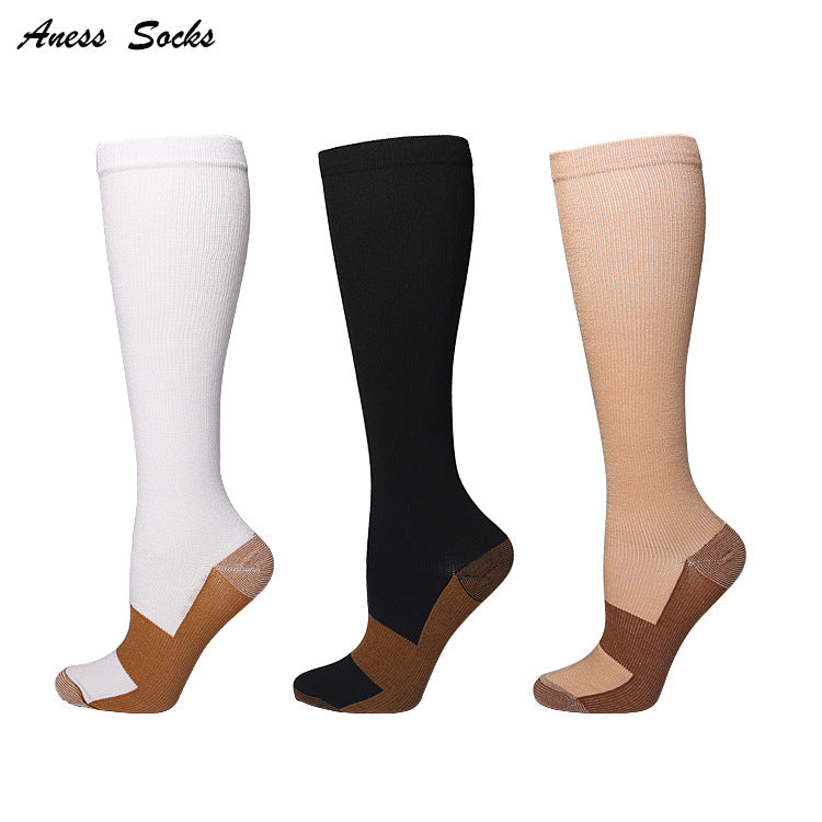 Copper Fiber Long Tube Compression Socks Nylon Compression Outdoor Sports Socks Compres Socks
