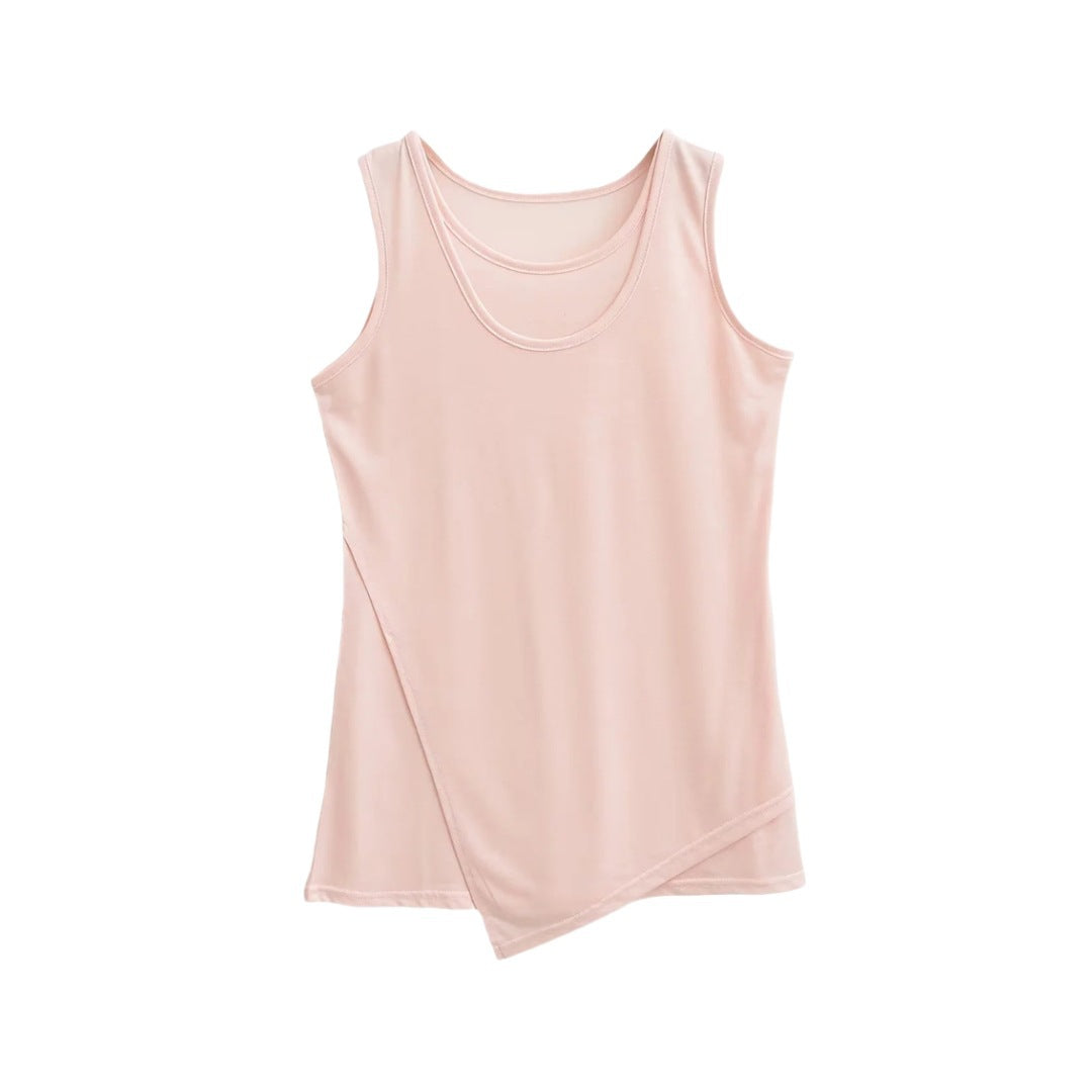Fake two sports vests women's short top