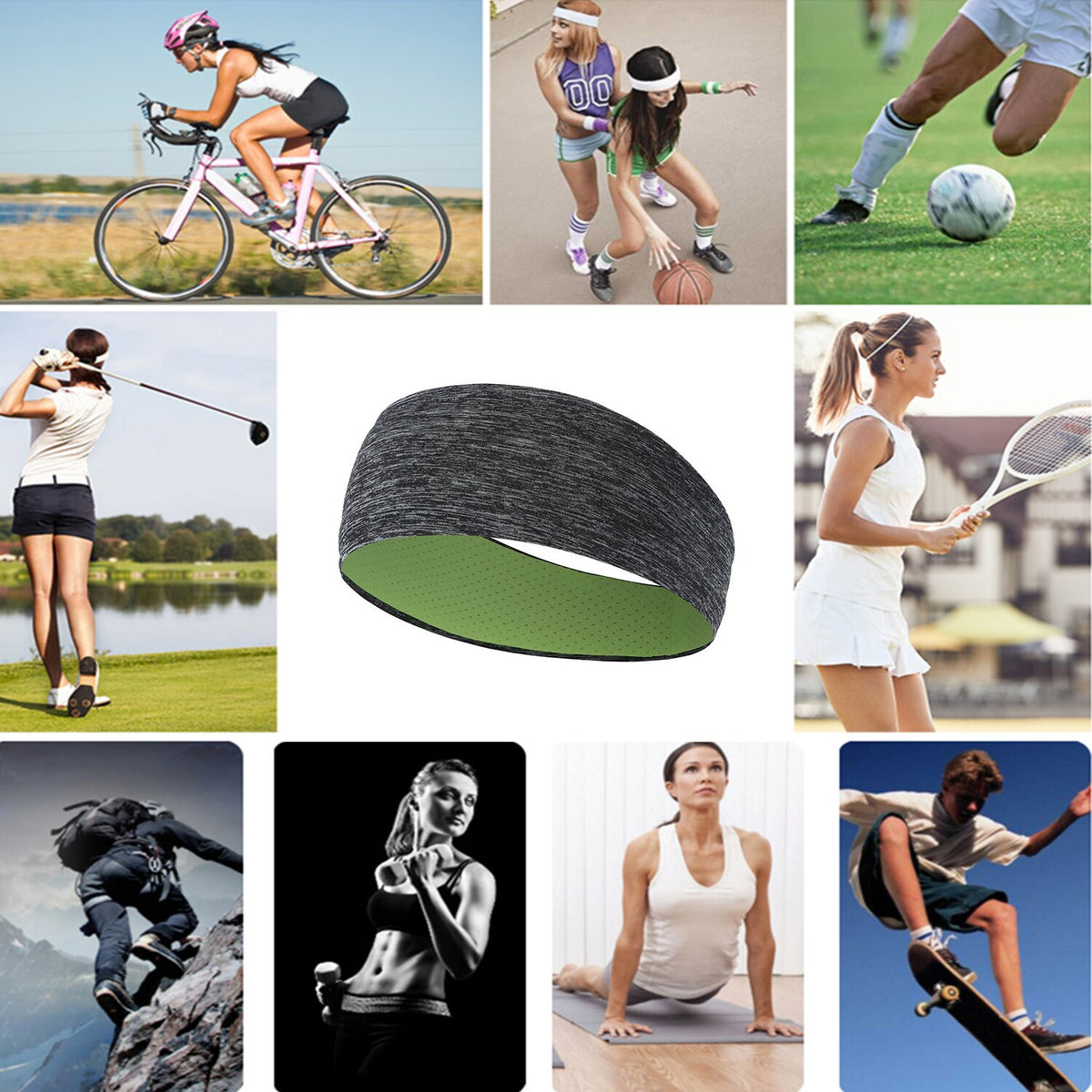 Sports Anti-Slip Headband Lightweight Yoga Fitness Running Jogging Sweat band Gym Cycling Basketball Workout Hair Bands Men Girl