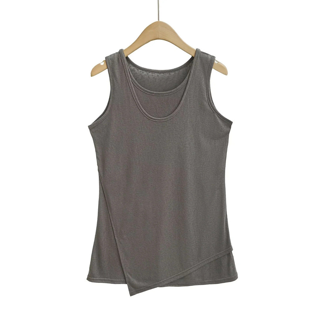 Fake two sports vests women's short top