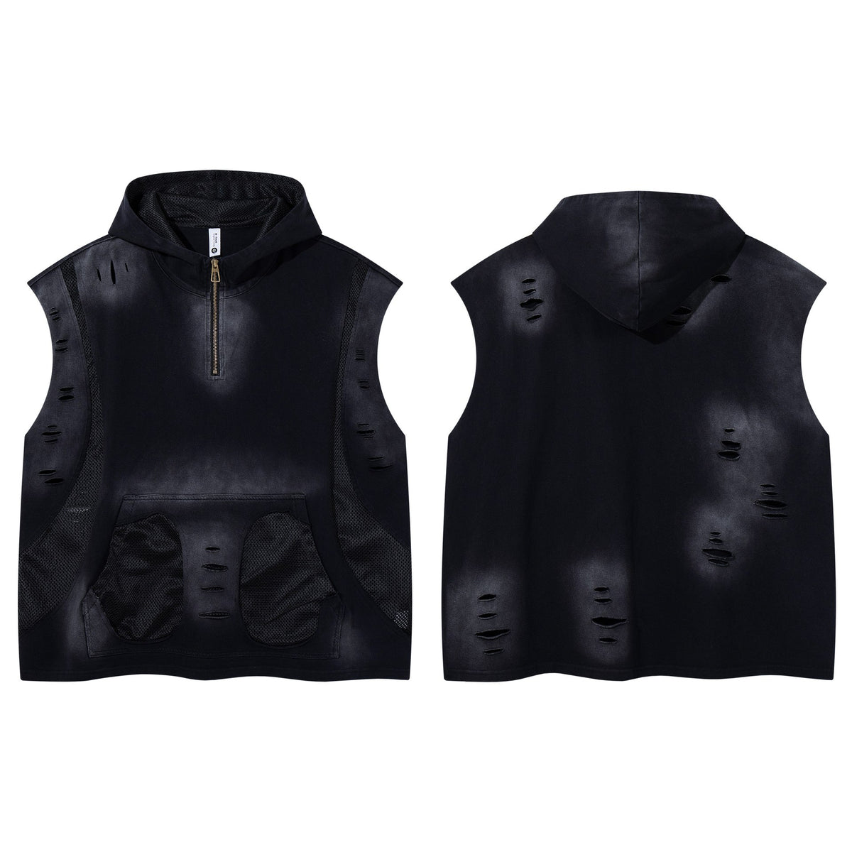 Splicing together holes to make old vests