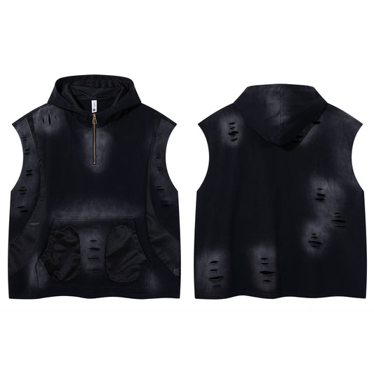 Splicing together holes to make old vests