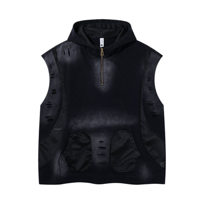 Splicing together holes to make old vests