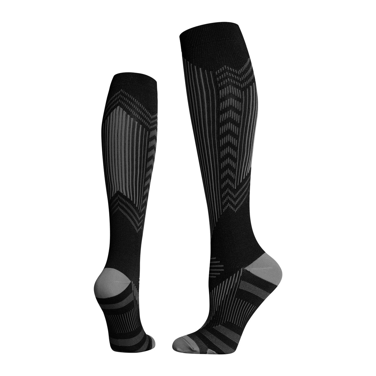 Professional sports pressure socks, running jump rope high leg socks, reflective striped cycling compression socks at night