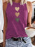 Three heart-shaped printed vests