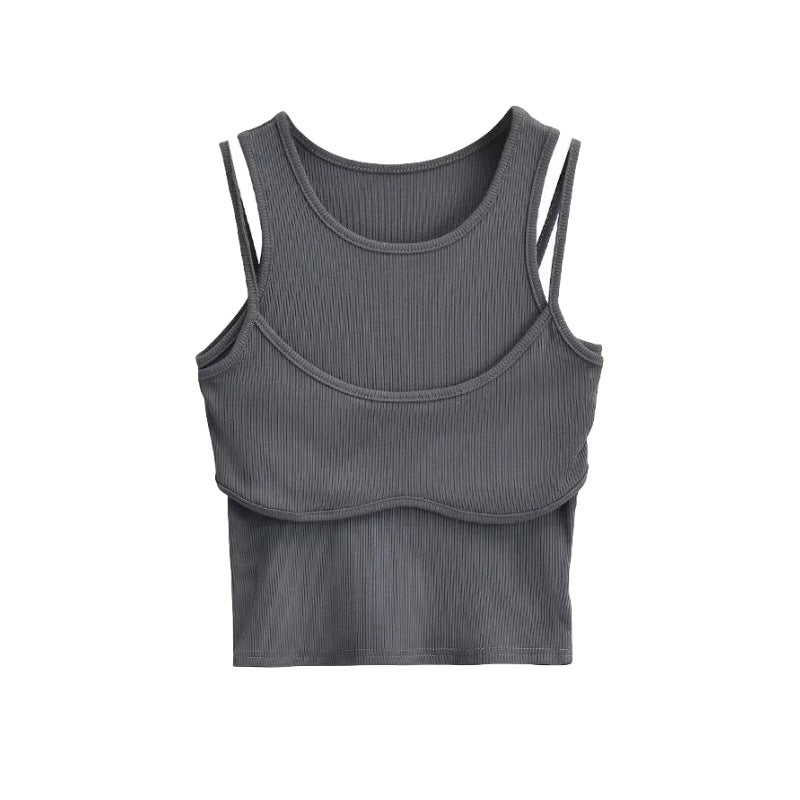 Fake two sleeveless vests