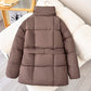 Winter Thick Stand Collar Parkas Women Fashion Tie Waist Short Coats Elegant New Solid Puffer Jackets Female Ladies Streetwear