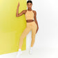 Knitting Fitness Sets Casual Workout Clothes for Women Seamless Double Shoulder Straps Bra Drawstring Push Up Leggings Yoga Suit
