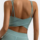 Sport Yoga Tank Top with Double Straps, Quick-Dry Removable Padded Design, Casual Outdoor Yoga Tank Top