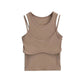 Fake two sleeveless vests