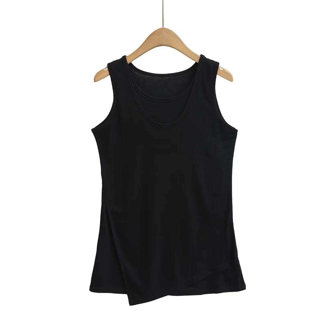 Fake two sports vests women's short top