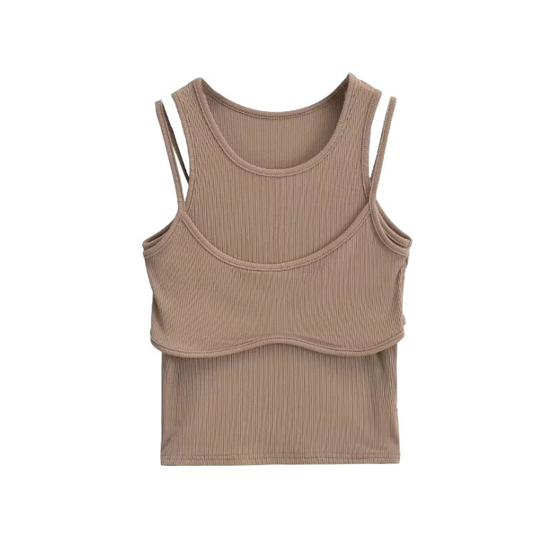 Fake two sleeveless vests