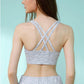 Sports Underwear Double Straps High Strength Shock Absorption Cross Back Nude Fitness Yoga Bra