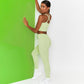 Knitting Fitness Sets Casual Workout Clothes for Women Seamless Double Shoulder Straps Bra Drawstring Push Up Leggings Yoga Suit