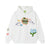 Embroidered and flannel hooded sweatshirt