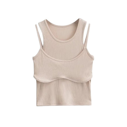 Fake two sleeveless vests