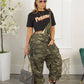 Women Loose Long Rompers Womens Jumpsuit Spring Summer New Sleeveless Backless Camouflage Printed