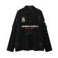 Fake two embroidered sweatshirts polo collar hoodies